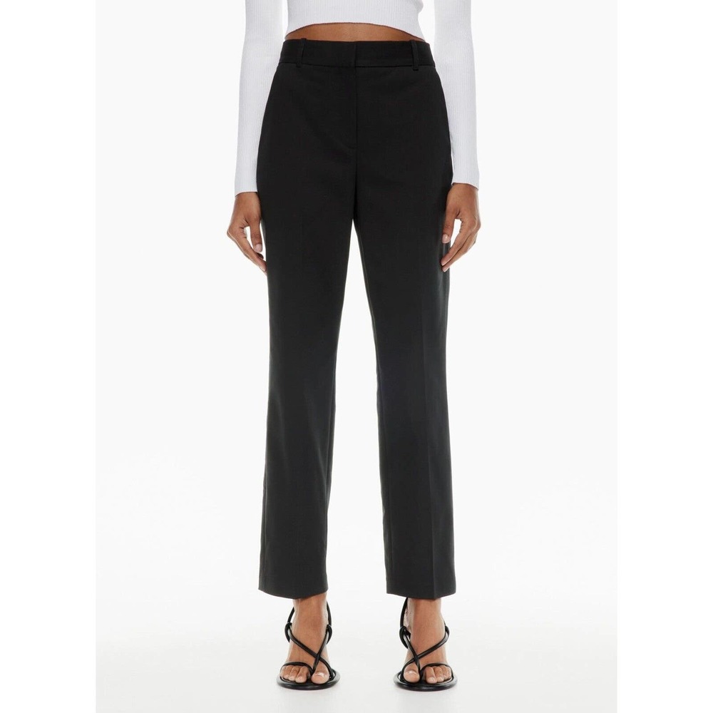 NWT Babaton Atelier Womens New Command Pant 14 Mid‎ Rise Straight Pockets Black